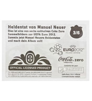 Panini Em Euro 2012 Manuel Neuer Sticker 3 von 6 hinten