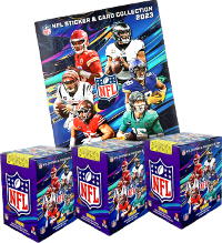 Panini NFL 2023 Sticker & Cards - Album + 3 Displays (=150 Tüten)