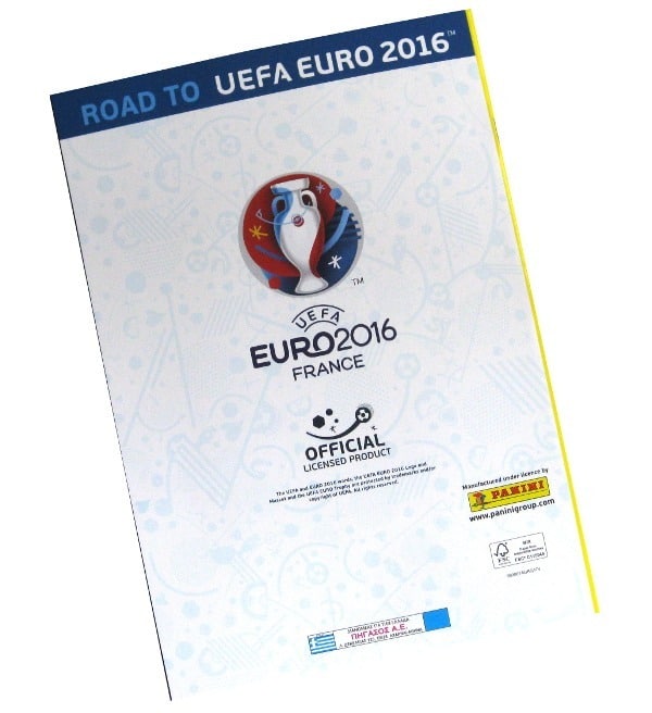 Panini Road to Euro 2016 Sticker Album Rückseite