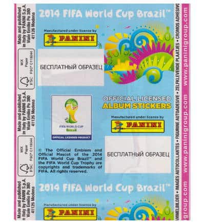 Panini WM Brasil 2014 Tüte Rosa - Rückseite