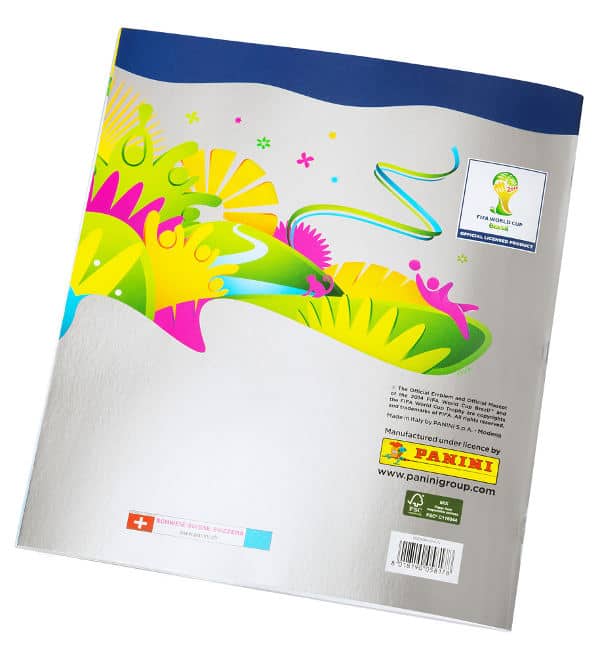 Panini WM Brazil 2014 Sticker- Sammelalbum Swiss Edition Rückseite