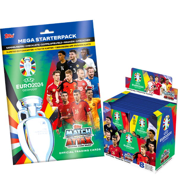 Topps EURO 2024 Match Attax Trading Cards Starterpack + Display mit